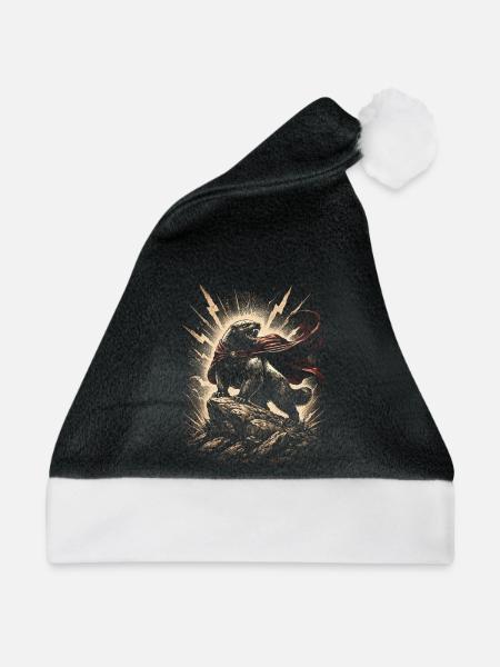 Honigdachs Honey Badger Tier - Weihnachtsmütze - Schwarz/Weiß