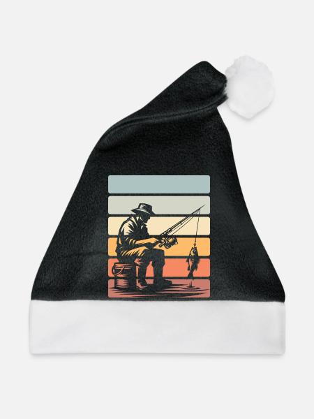 Angeln Angler - Weihnachtsmütze - Schwarz/Weiß