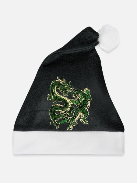 Chinesischer Drache Tiger - Weihnachtsmütze - Schwarz/Weiß
