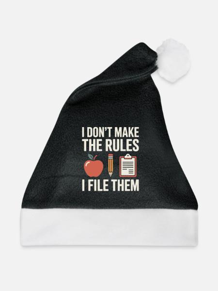 Schulsekretariat Schule Büro Organisation Team - Weihnachtsmütze - Schwarz/Weiß - Vorne