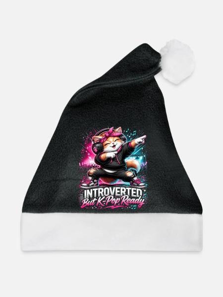 Introverted But K Pop Ready - Weihnachtsmütze - Schwarz/Weiß