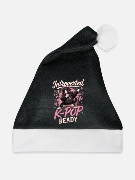 Introverted But K Pop Ready - Weihnachtsmütze - Schwarz/Weiß