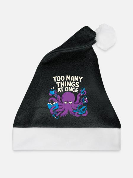 Lustiger Oktopus Überstimuliertes - Weihnachtsmütze - Schwarz/Weiß