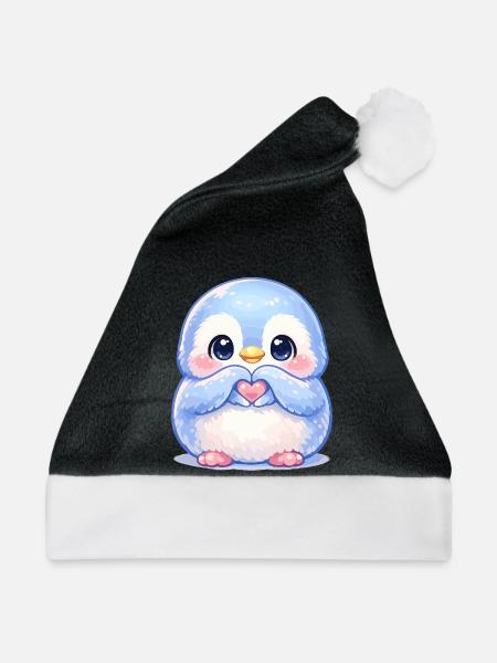Zarter Pinguin Herzfreund - Weihnachtsmütze - Schwarz/Weiß