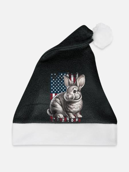 Kaninchen - Weihnachtsmütze - Schwarz/Weiß