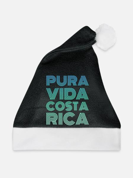 Pura Vida Costa Rica - Weihnachtsmütze - Schwarz/Weiß