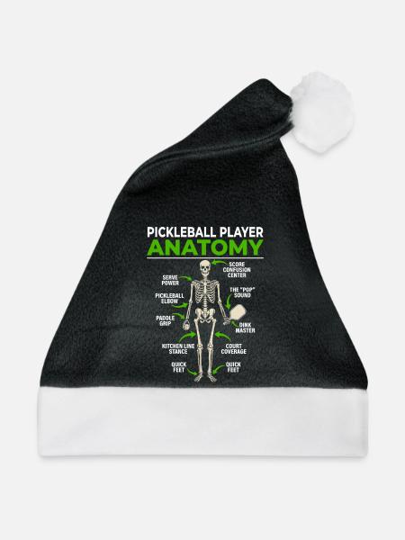 Pickleball Anatomie Illustration Davinci - Weihnachtsmütze - Schwarz/Weiß