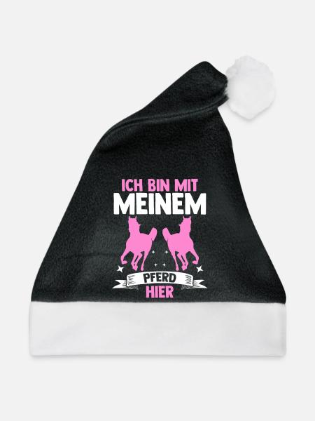 Reiten Pferdeliebhaber Reiterhof Pferde - Weihnachtsmütze - Schwarz/Weiß