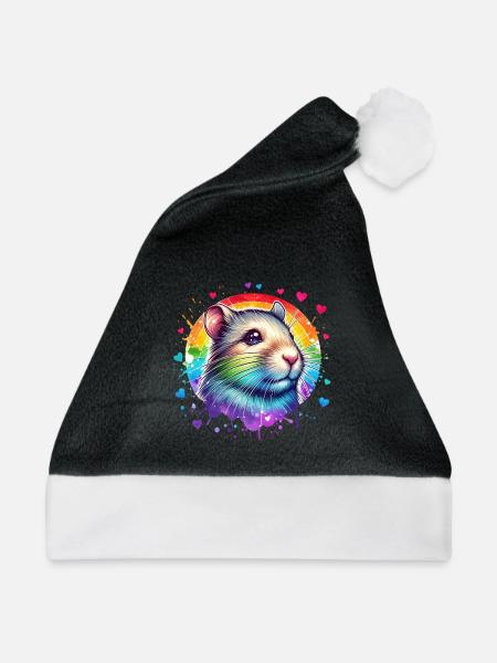 Degu Geschenk - Weihnachtsmütze - Schwarz/Weiß