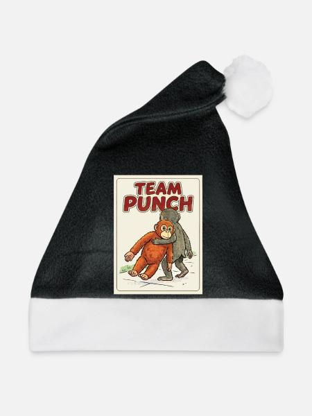 Team Punch Baby Monkey Punch - Weihnachtsmütze - Schwarz/Weiß