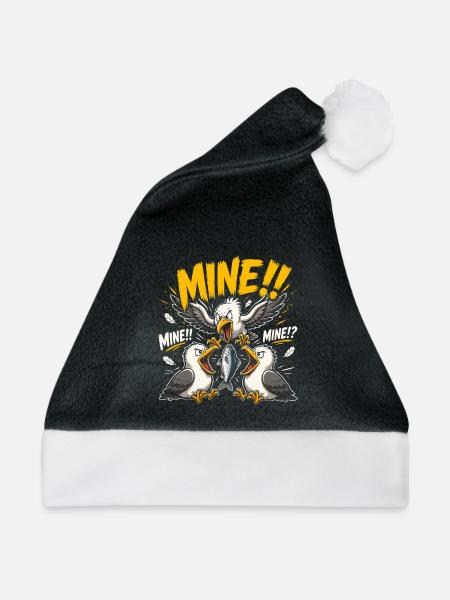 Möwenraub am Meer - Weihnachtsmütze - Schwarz/Weiß