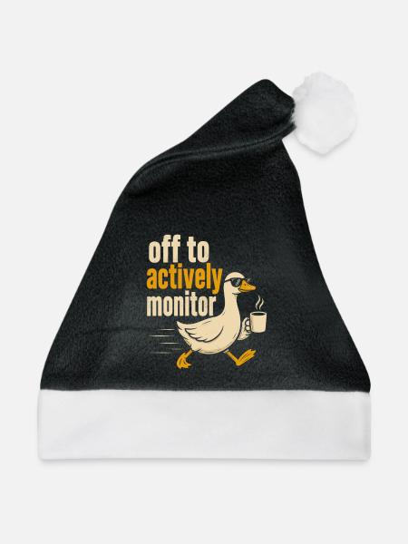 Abflug zum aktiven Monitoring - Weihnachtsmütze - Schwarz/Weiß