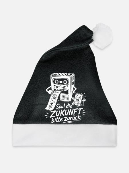 Spul die Zukunft bitte zurück - Weihnachtsmütze - Schwarz/Weiß