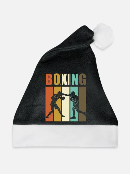 Boxen Boxring Nostalgie Geschenk für Boxer - Weihnachtsmütze - Schwarz/Weiß