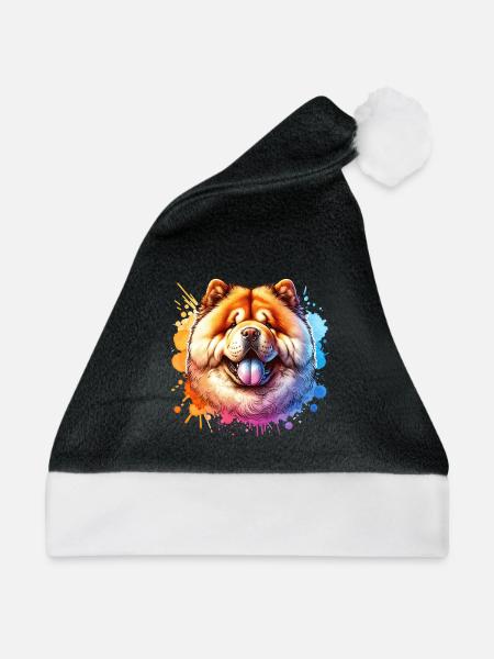 Chowchow Motiv - Weihnachtsmütze - Schwarz/Weiß