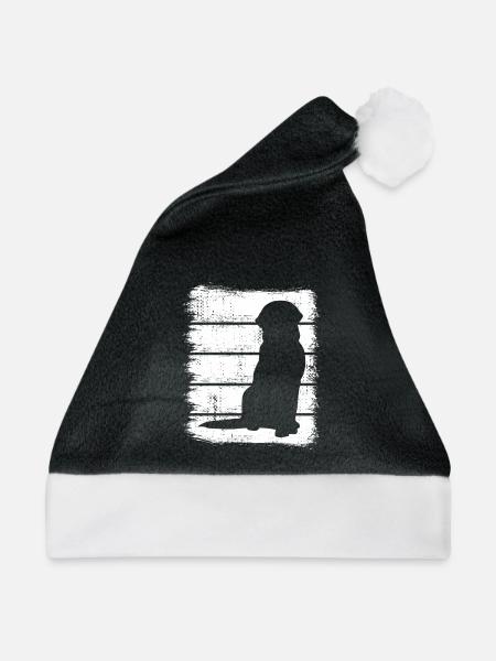 Hund Skizze - Weihnachtsmütze - Schwarz/Weiß