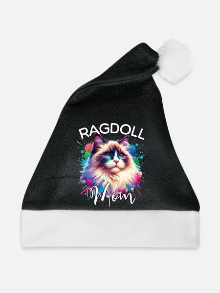 Ragdoll Katze Mama - Weihnachtsmütze - Schwarz/Weiß