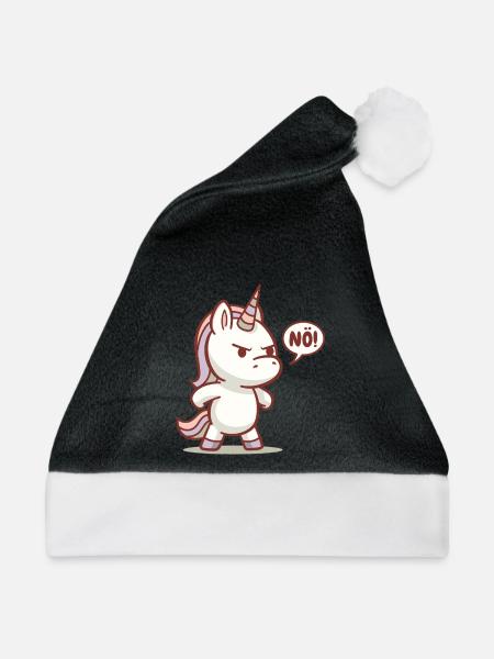 Einhorn NÖ Süß - Weihnachtsmütze - Schwarz/Weiß
