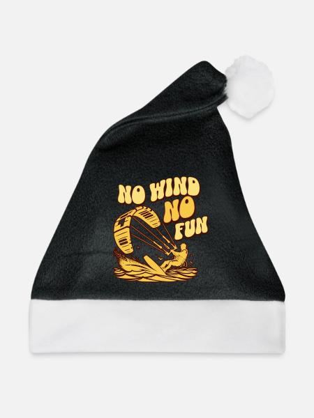 No Wind No Fun - Weihnachtsmütze - Schwarz/Weiß