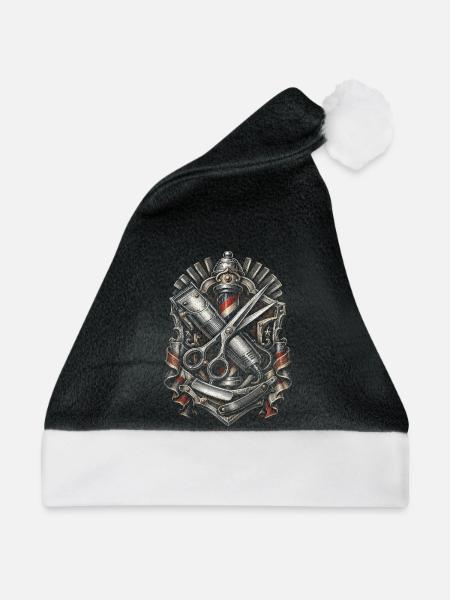 Barber Barbier - Weihnachtsmütze - Schwarz/Weiß - Vorne