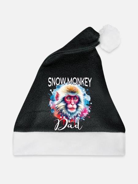 Schneeaffe Papa - Weihnachtsmütze - Schwarz/Weiß