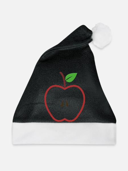 Apfel geschnitten - Weihnachtsmütze - Schwarz/Weiß