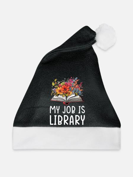 Bücherblüten Bibliothek Design - Weihnachtsmütze - Schwarz/Weiß
