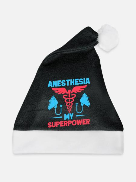 Anesthesiologist My Superpower Anesthesia - Weihnachtsmütze - Schwarz/Weiß