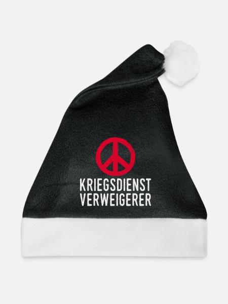 Kriegsdienst Verweigerer Peace Symbol - Weihnachtsmütze - Schwarz/Weiß