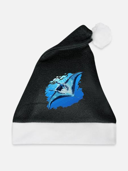 Rochen Mantarochen - Weihnachtsmütze - Schwarz/Weiß