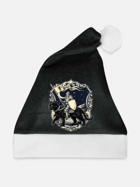 Ren Faire Mittelalterliche Ritterkatzen-Renaissance - Weihnachtsmütze - Schwarz/Weiß