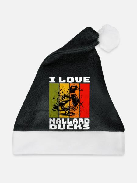Mallard Duck Stockente - Weihnachtsmütze - Schwarz/Weiß