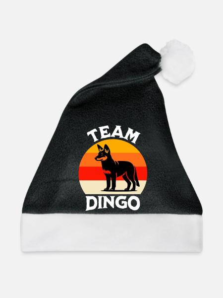 Team Australischer Wildhund - Weihnachtsmütze - Schwarz/Weiß - Vorne