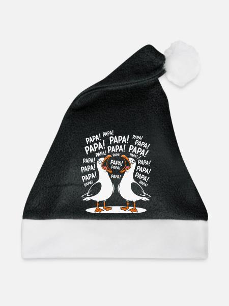 Seagull Personalisiertes Humorgeschenk - Weihnachtsmütze - Schwarz/Weiß - Vorne