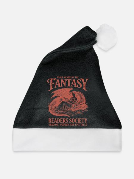 Phantastische Leser-Gesellschaft Drachen fantasy - Weihnachtsmütze - Schwarz/Weiß