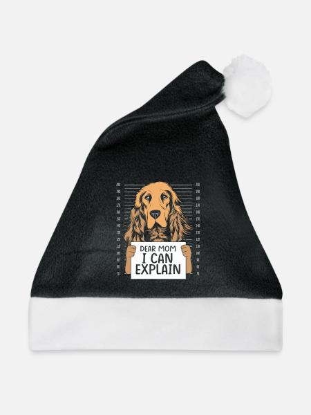Cocker Spaniel Mama Hundemama - Weihnachtsmütze - Schwarz/Weiß