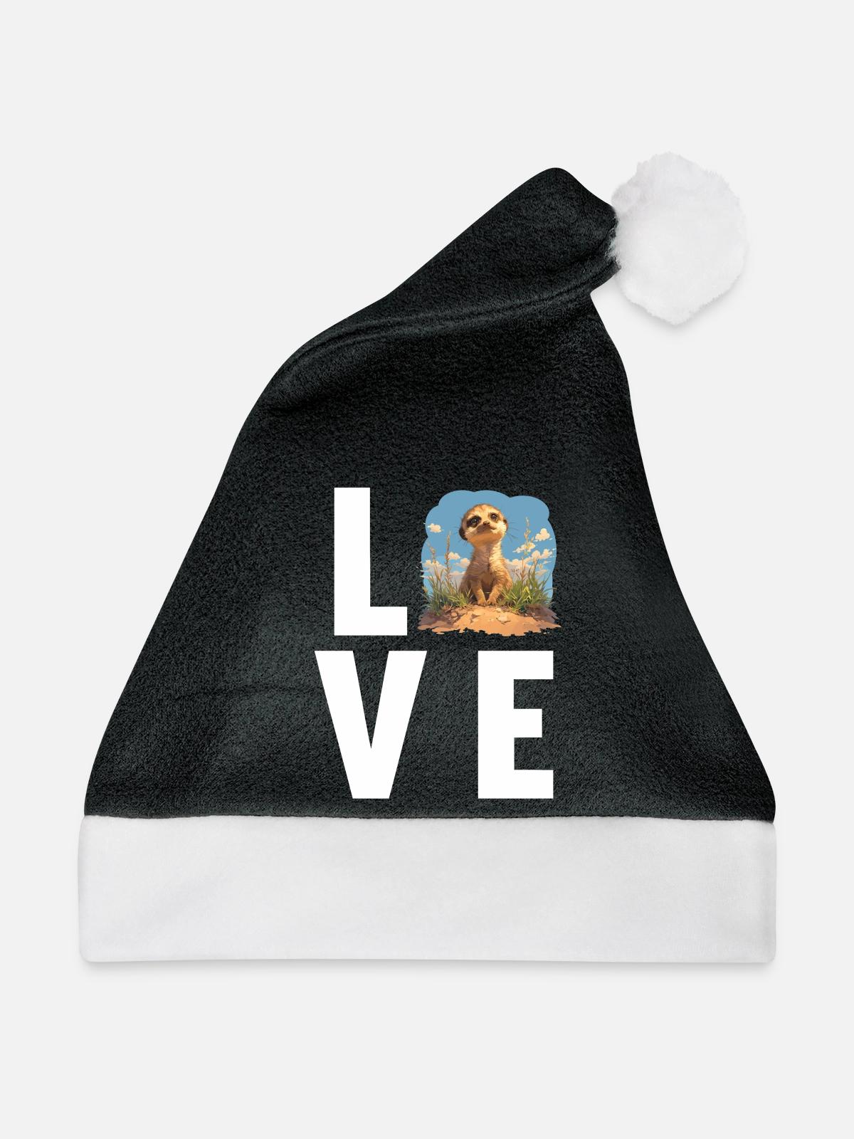 Meerkat Erdmännchen - Weihnachtsmütze - Schwarz/Weiß - Vorne