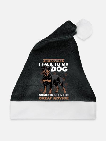 Rottweiler Rottie Dog Breed - Weihnachtsmütze - Schwarz/Weiß