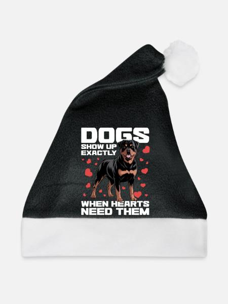 Rottweiler Rottie Dog Breed - Weihnachtsmütze - Schwarz/Weiß