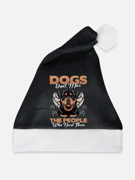 Rottweiler Rottie Dog Breed - Weihnachtsmütze - Schwarz/Weiß
