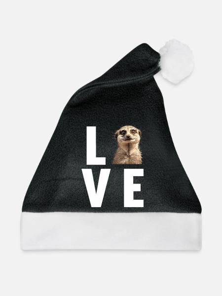 Meerkat Erdmännchen - Weihnachtsmütze - Schwarz/Weiß - Vorne