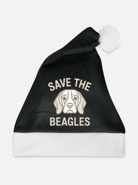 Rettet die Beagles - Weihnachtsmütze - Schwarz/Weiß