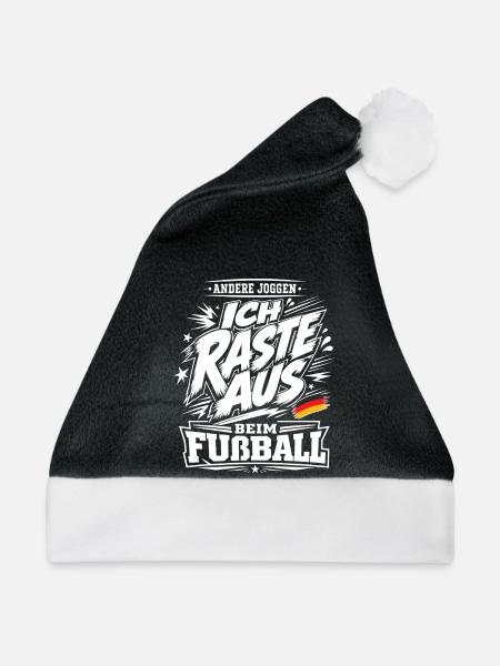 Ich raste beim Fußball aus - Weihnachtsmütze - Schwarz/Weiß - Vorne