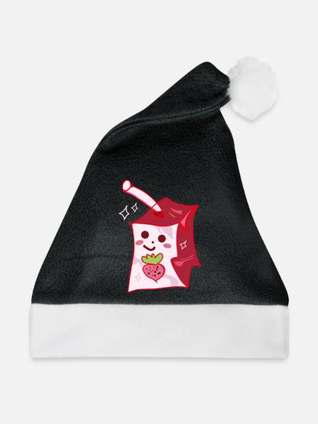 Erdbeermilchbox - Weihnachtsmütze - Schwarz/Weiß