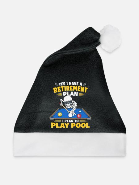 Ruhestandsplan Spielpool Skeleton-Billardspieler - Weihnachtsmütze - Schwarz/Weiß