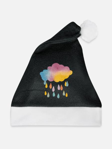 Rain Cloud Aquarell Gradient – Atmosphärisches Des - Weihnachtsmütze - Schwarz/Weiß