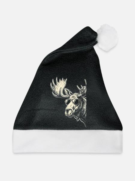 Moose mit Sonnenbrille Graphic - Weihnachtsmütze - Schwarz/Weiß