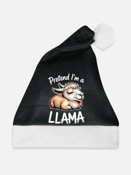 Lama Sprüche Lamas Lustiges Lama Geschenk - Weihnachtsmütze - Schwarz/Weiß - Vorne