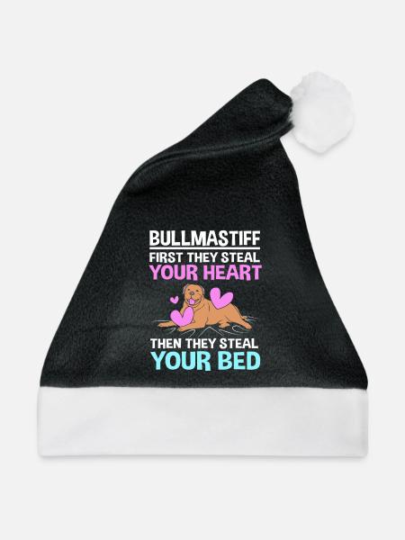 Bullmastiff - Weihnachtsmütze - Schwarz/Weiß