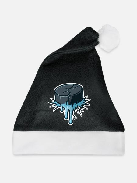 Großartige Hockey-Puck-Grafik - Weihnachtsmütze - Schwarz/Weiß